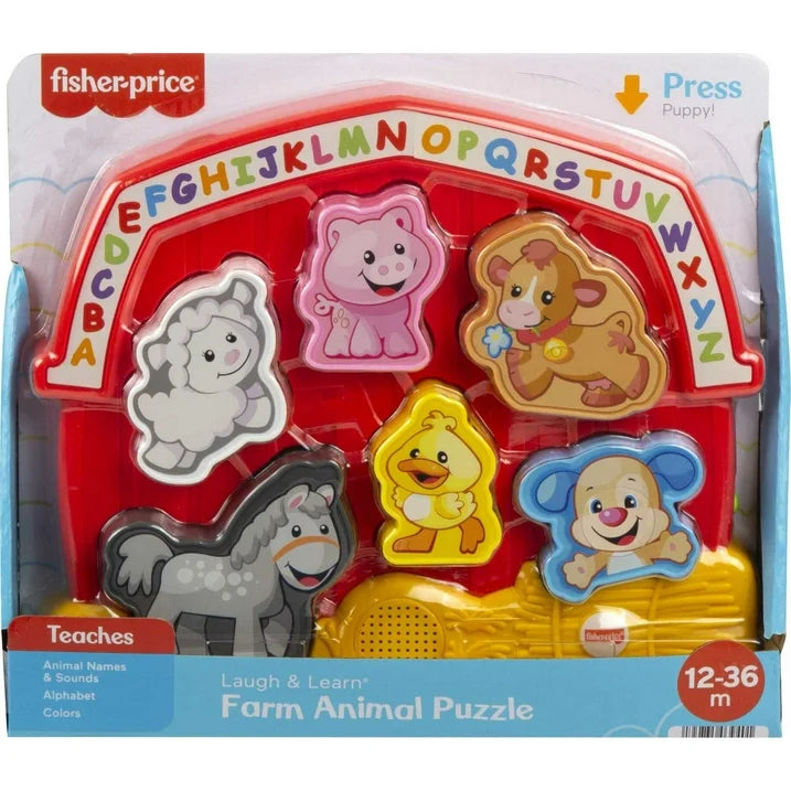 Fisher-Price Laugh & Learn Farm Animal Puzzle Shape Sorting Baby Toy (Ages 1-3yr)