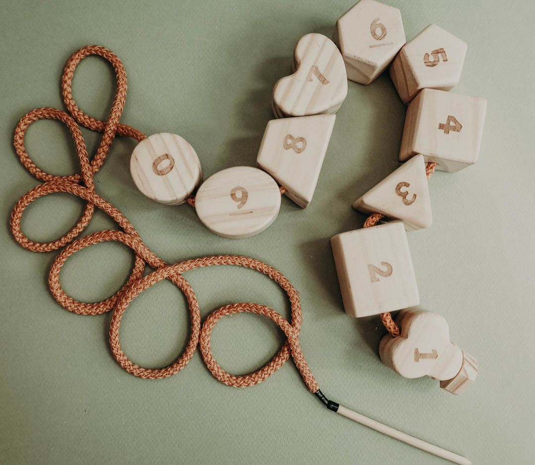 Wooden Toy w/ Numbers & Geometry Shapes