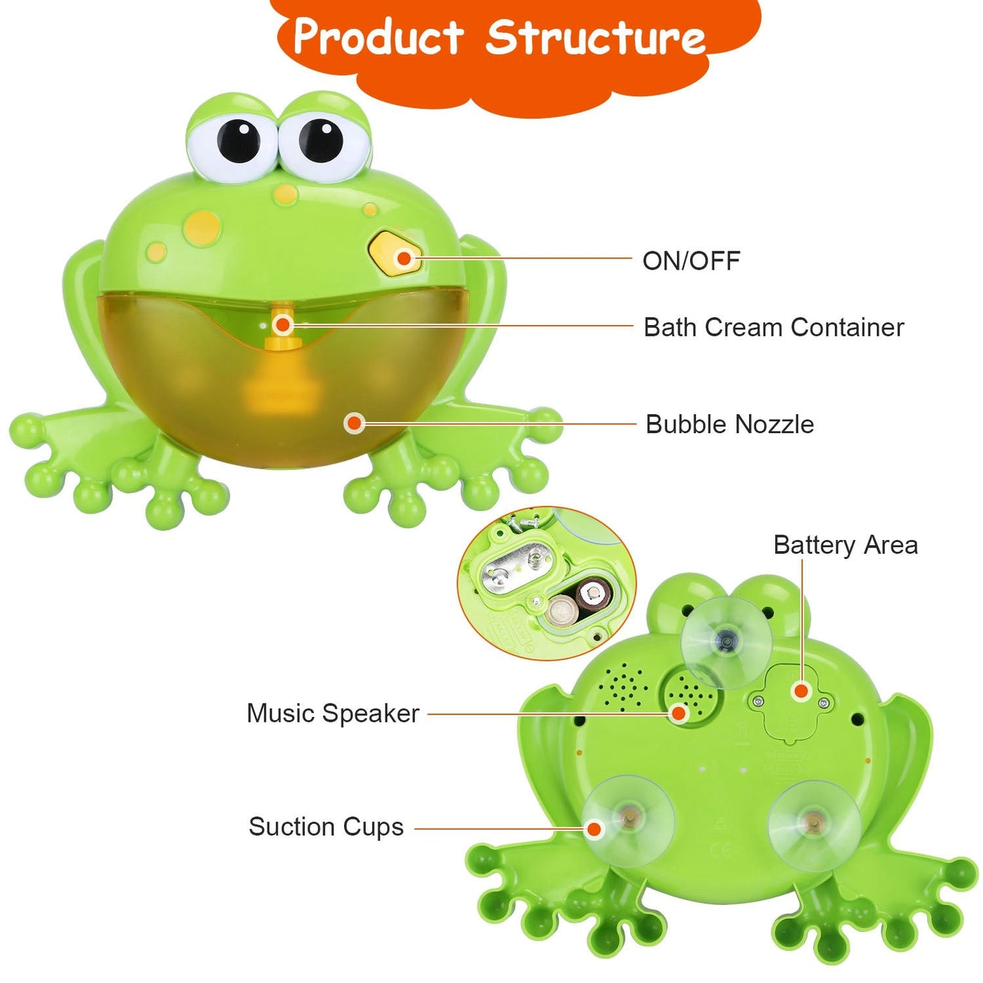 Frog Musical Bubble Bath Maker Baby Bath Toys for Bathtubs Toddler Bubble Machine