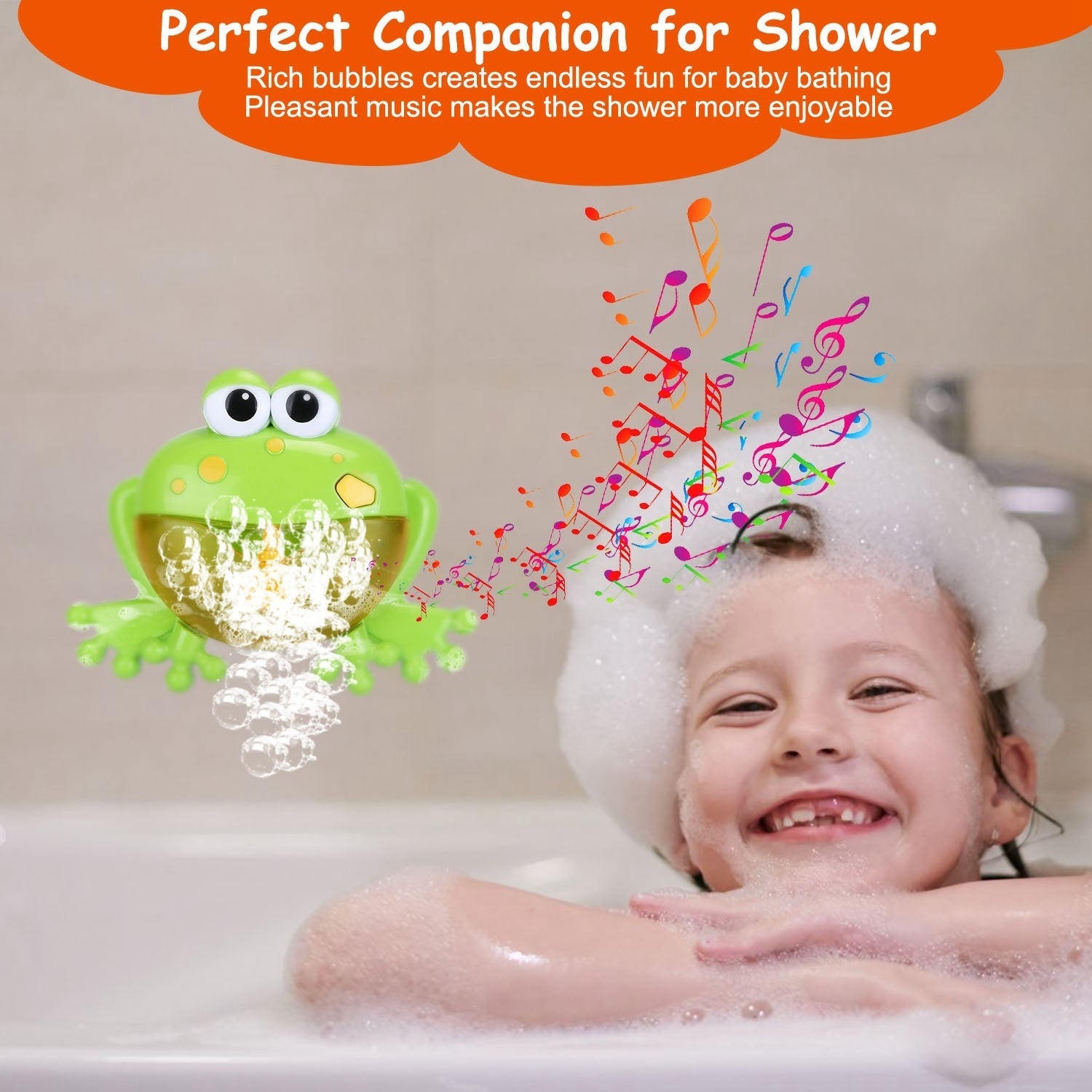Frog Musical Bubble Bath Maker Baby Bath Toys for Bathtubs Toddler Bubble Machine