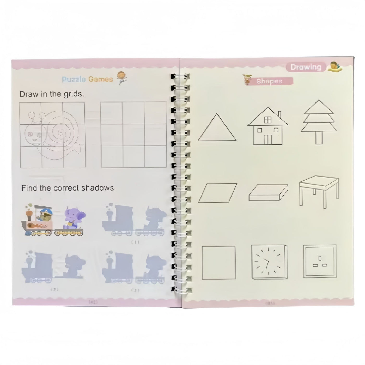 Early Education Magic Copybook Reusable Handwriting Practice  Kids Drawing Ink Workbook Children Pen Control Training Writing Drawing Educational Toy