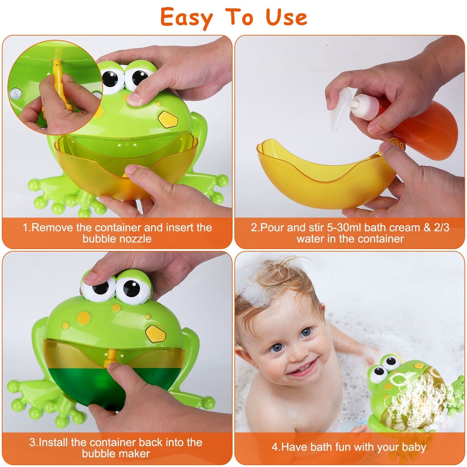 Frog Musical Bubble Bath Maker Baby Bath Toys for Bathtubs Toddler Bubble Machine