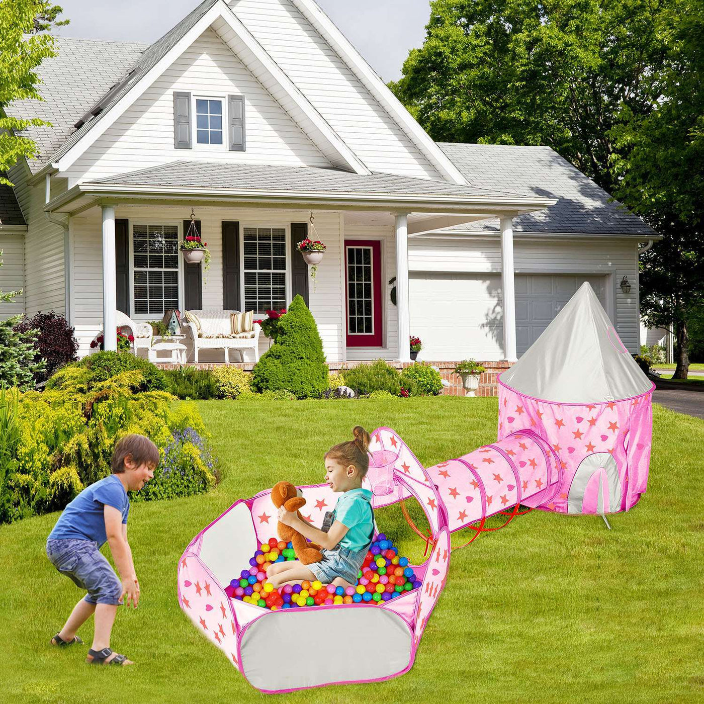 3 In 1 Child Crawl Tunnel Tent Kids Play