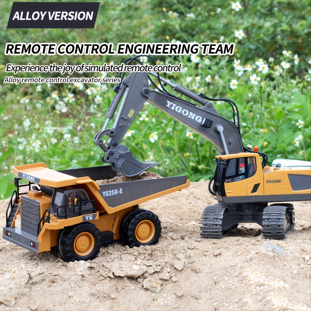 2.4G Remote Control; High Tech 11 Channels RC Excavator Dump Trucks Bulldozer