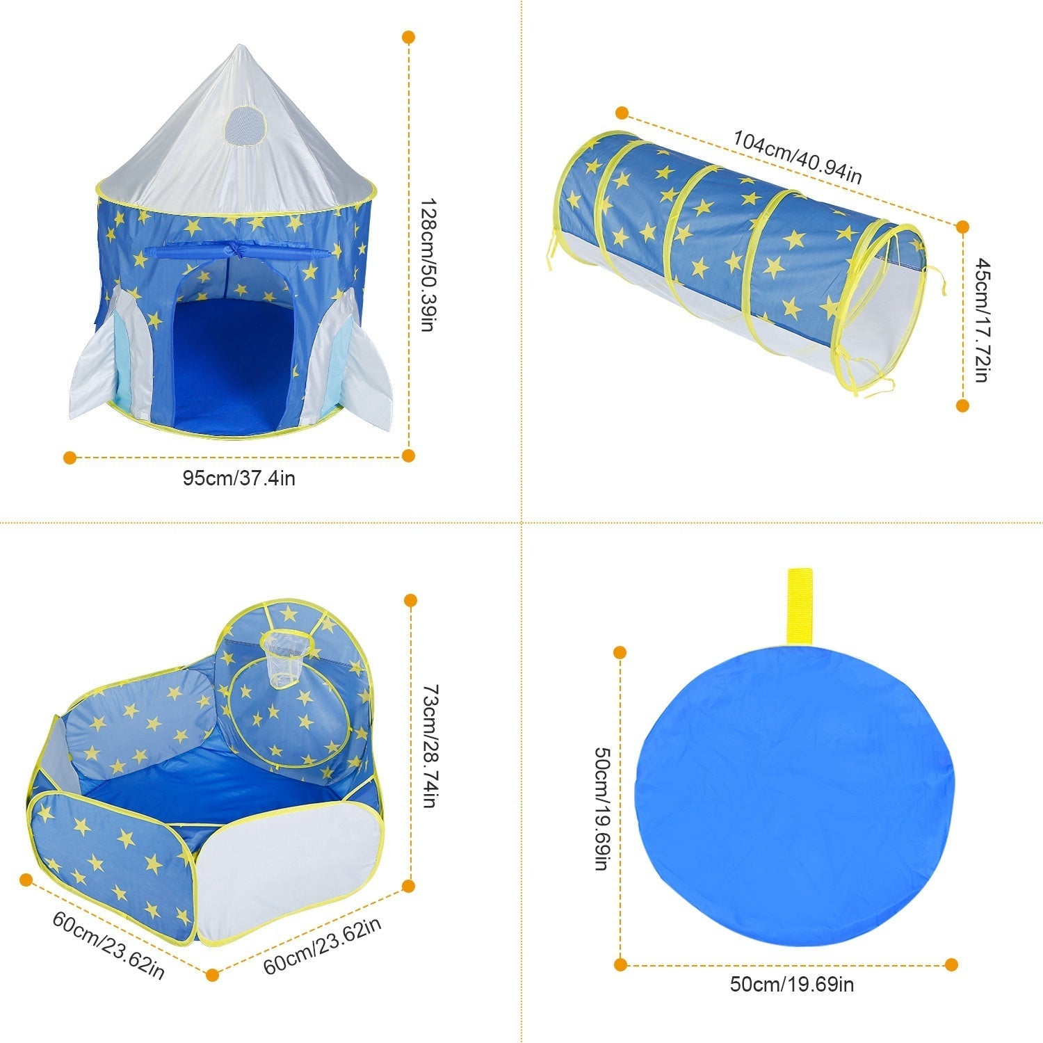 3 In 1 Child Crawl Tunnel Tent Kids Play